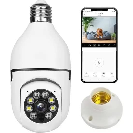 Caméra de surveillance à tête d'ampoule