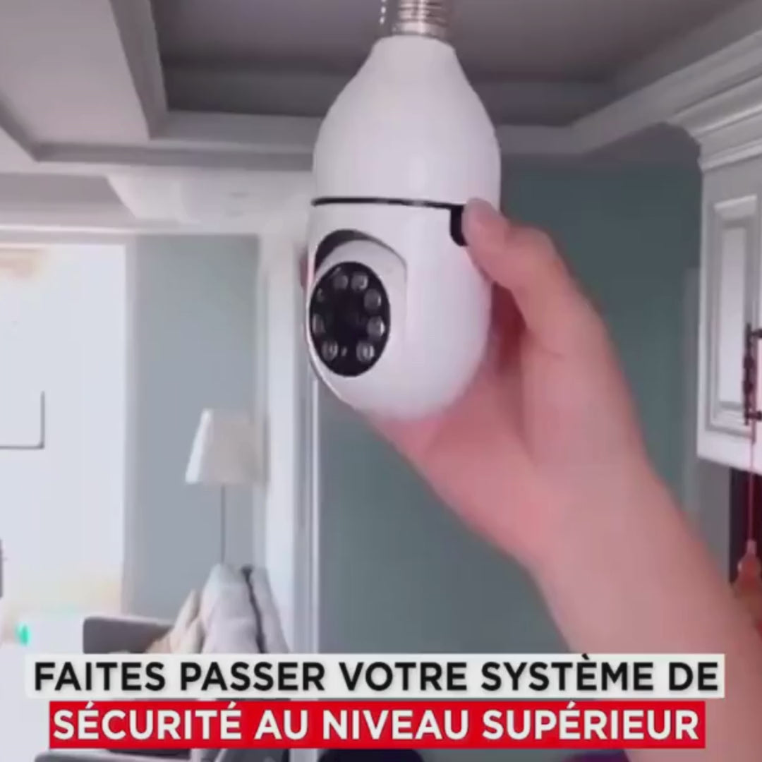 Caméra de surveillance à tête d'ampoule